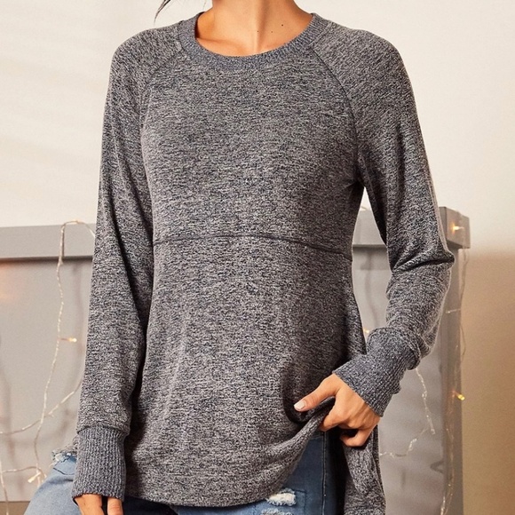 SIMPLE x SUZANNE BETRO Cotton Rayon Blend Seam Detail Sweatshirt / Tunic Sz 1X - Picture 1 of 11